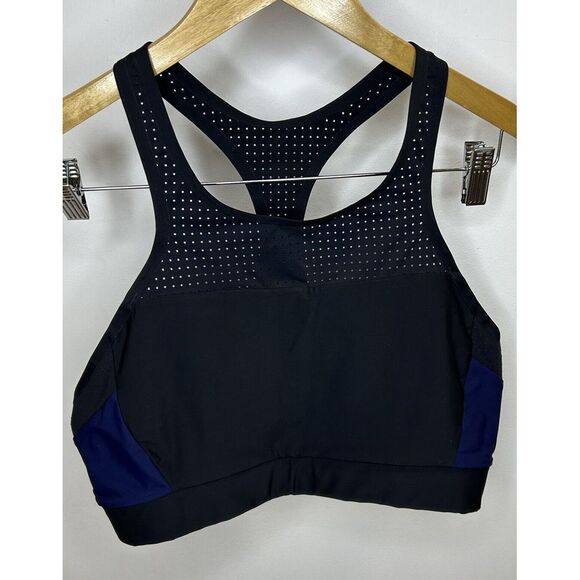 Athleta Other - ATHLETA‎ Bonaire Bikini Top Laser Cut Sports Bra Seamless Black Wirefree Sz M